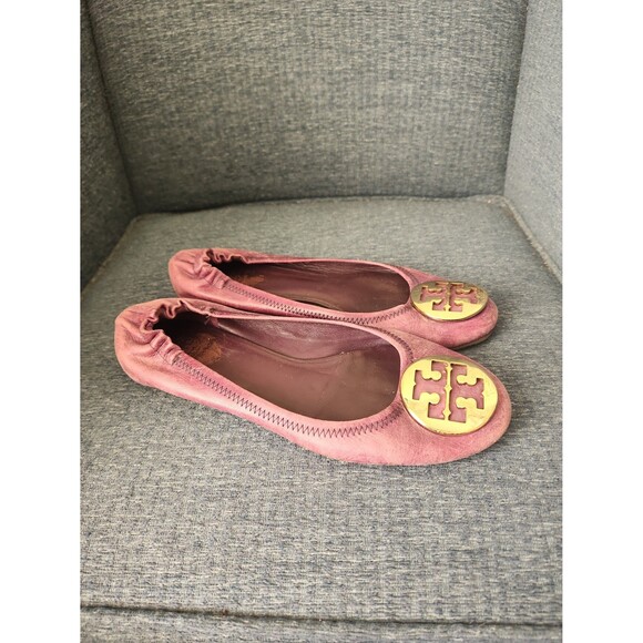 Tory Burch Reva Purple Suede Flats Size 8.5 - Picture 1 of 9